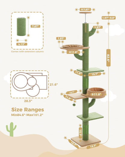 5 Levels Cactus Cat Tower