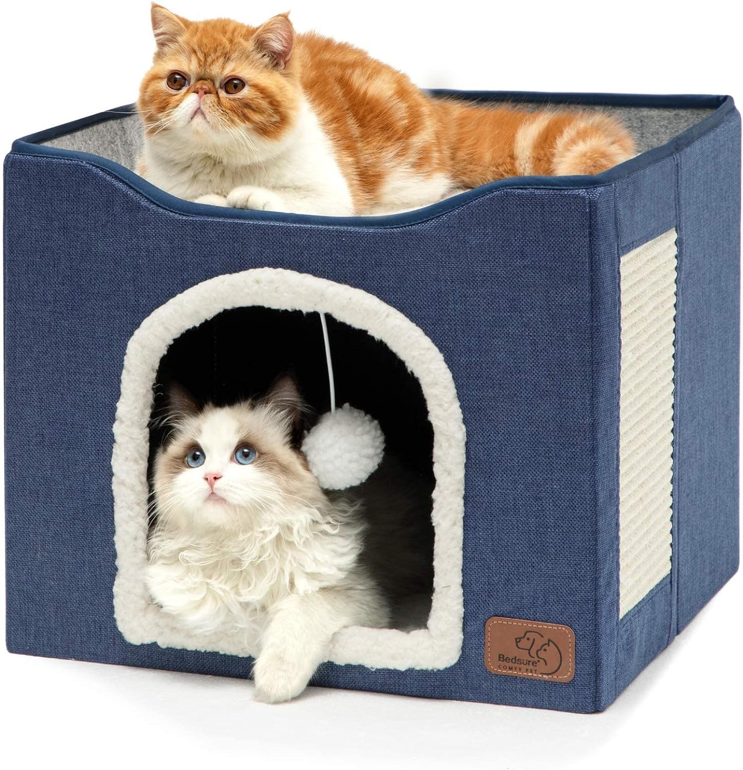 Cat House with Fluffy Ball Hanging