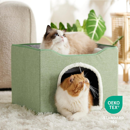 Cat House with Fluffy Ball Hanging