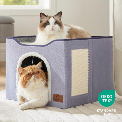 Cat House with Fluffy Ball Hanging