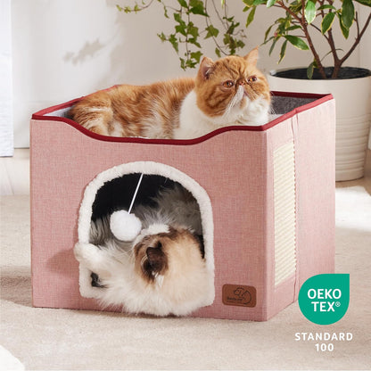 Cat House with Fluffy Ball Hanging