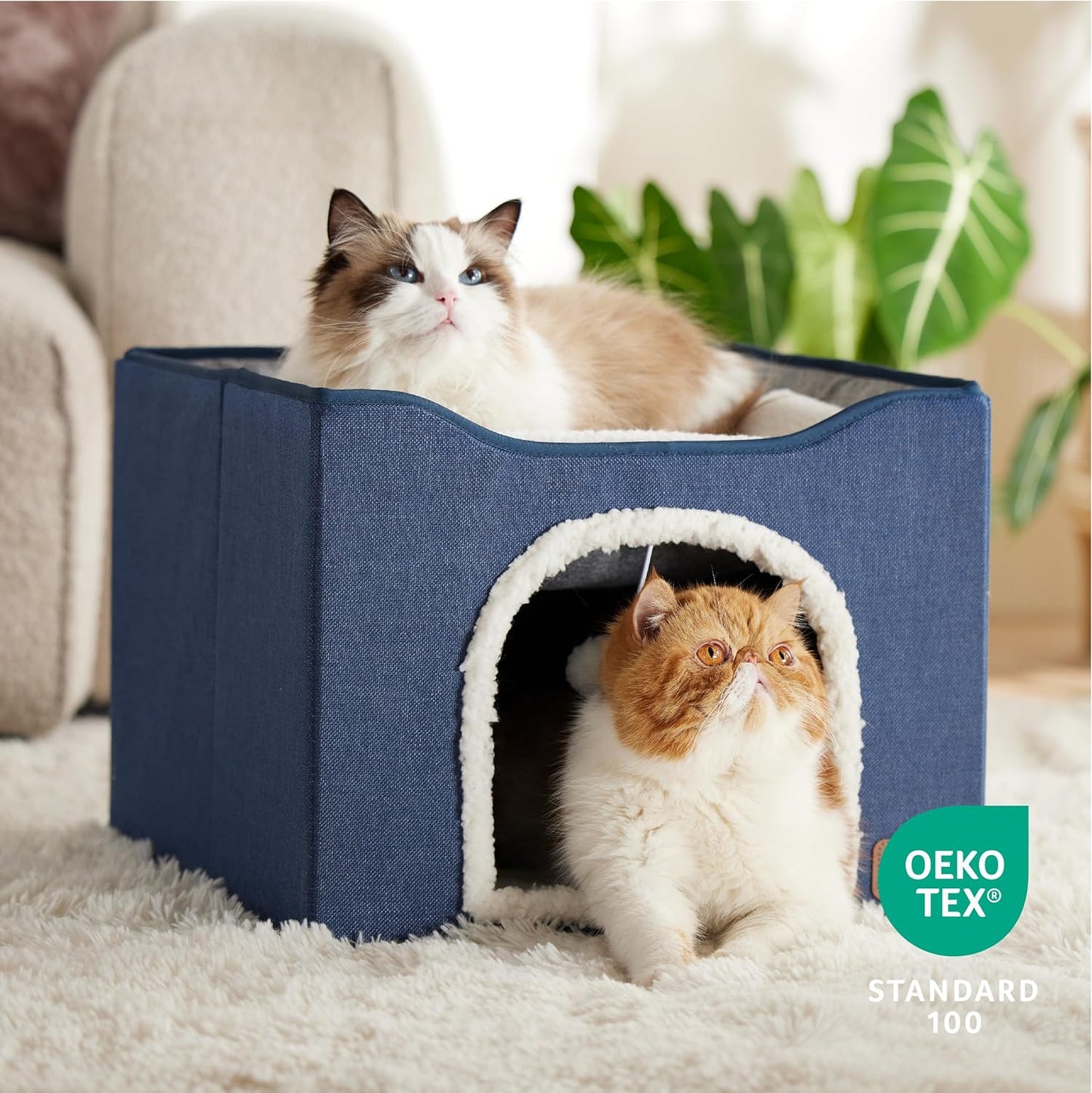 Cat House with Fluffy Ball Hanging