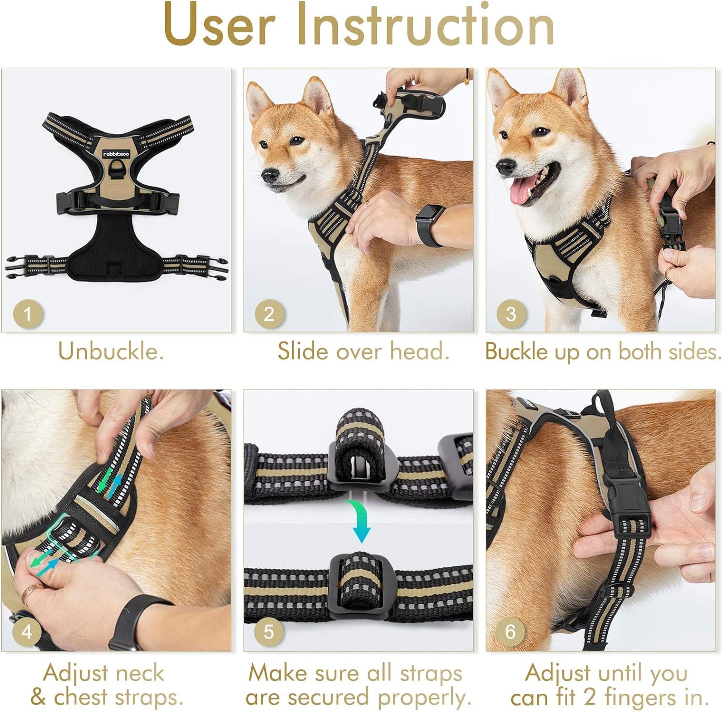 Zero-Pull Adjustable Dog Harness